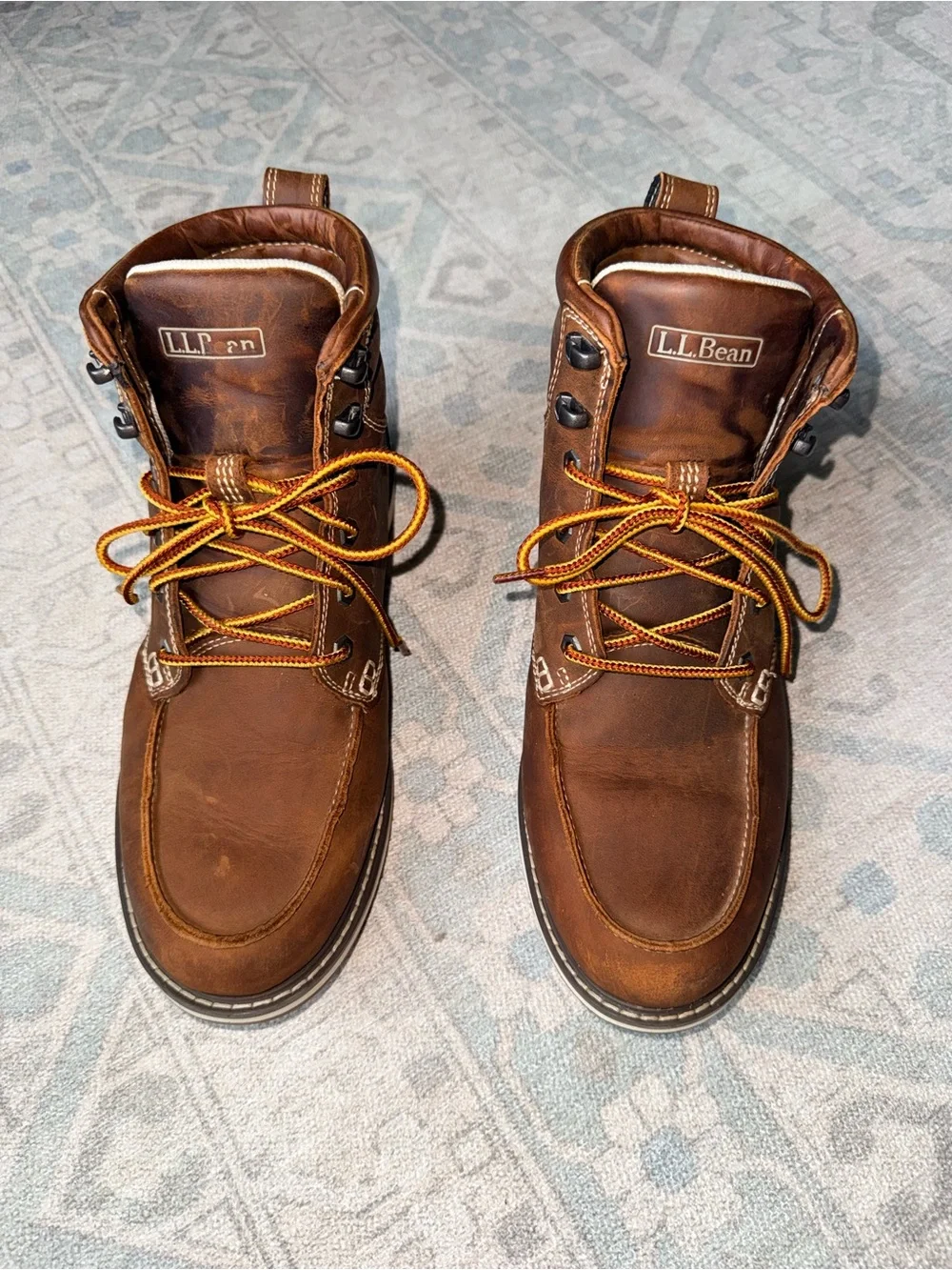 L.L. Bean Men’s Stonington Moc Toe Leather Boots Brown Size 9.5M